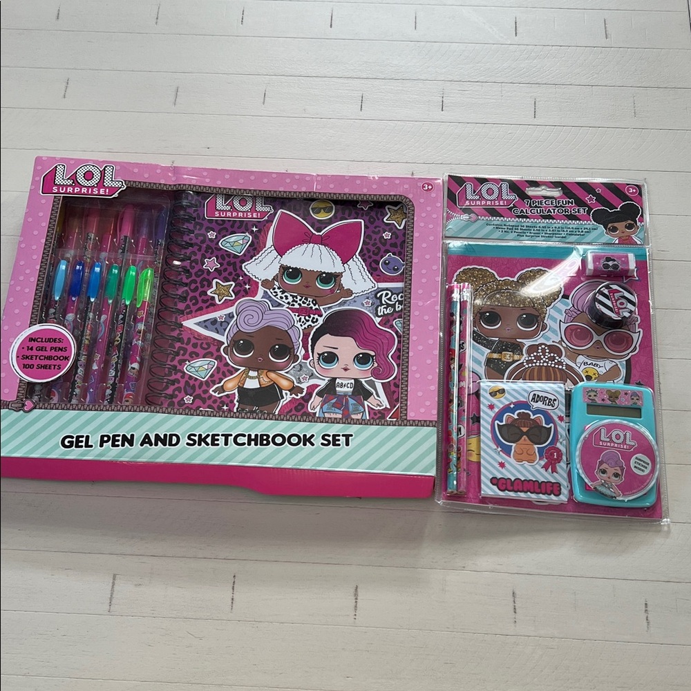 LOL Surprise Gel Pen Sketchbook Set & 7pc Calculator Set